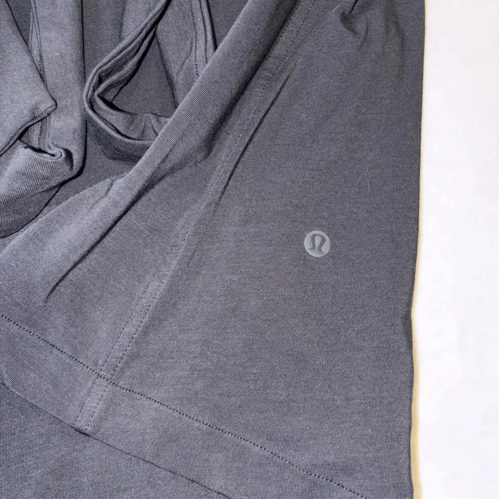 Lululemon Cotton Wrap-Front T-Shirt Dress Black Tie Front Short Sleeve Size 6